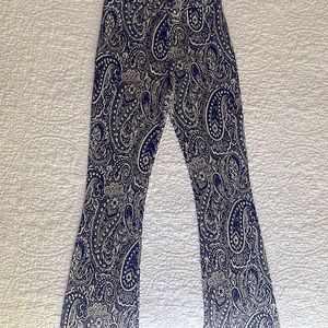 H&M Black & Gold Paisley Bell Bottom Pants